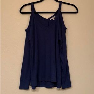 Off the shoulder blue long sleeve